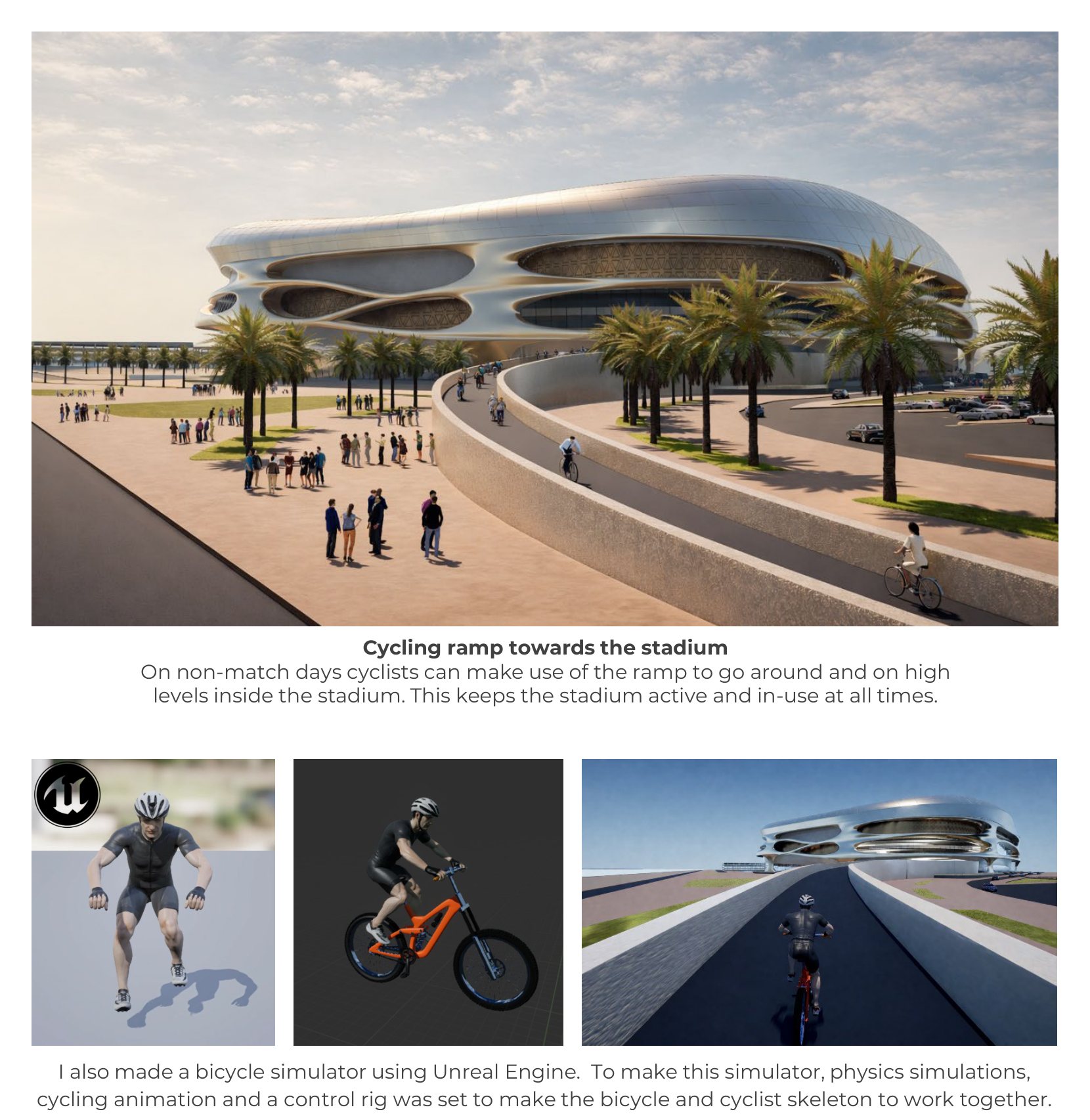Cycling ramp and Unreal Engine bicycle simulator